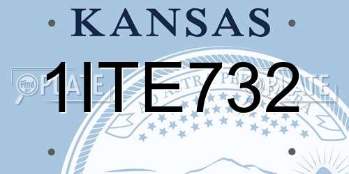 1ITE732 Kansas License Plate
