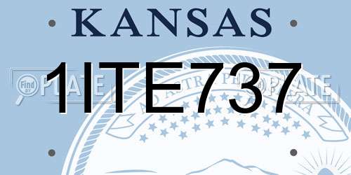 1ITE737 Kansas License Plate