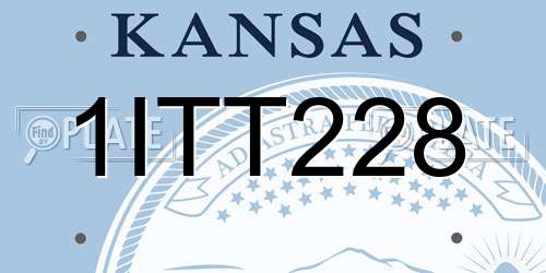 1ITT228 Kansas License Plate