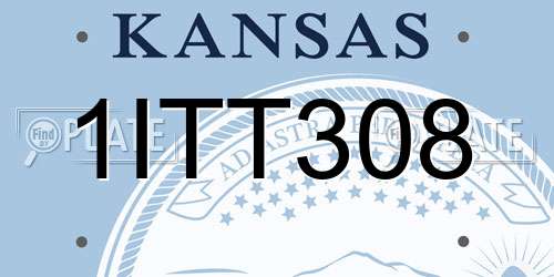 1ITT308 Kansas License Plate