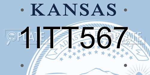 1ITT567 Kansas License Plate