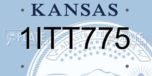 1ITT775 Kansas License Plate