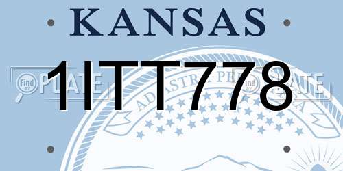 1ITT778 Kansas License Plate