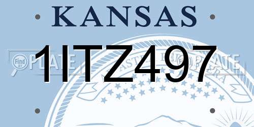 1ITZ497 Kansas License Plate