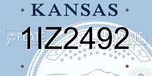 1IZ2492 Kansas License Plate