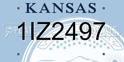 1IZ2497 Kansas License Plate
