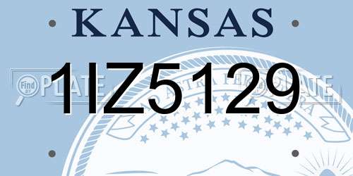 1IZ5129 Kansas License Plate