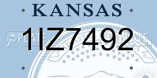 1IZ7492 Kansas License Plate