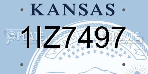 1IZ7497 Kansas License Plate