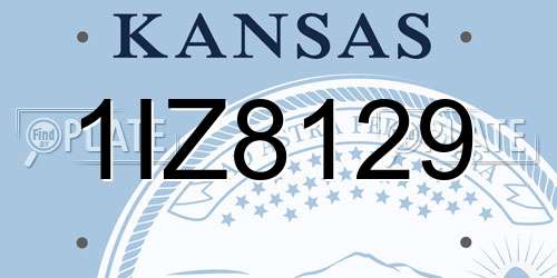 1IZ8129 Kansas License Plate