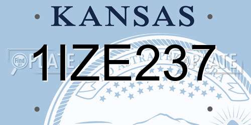 1IZE237 Kansas License Plate