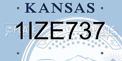 1IZE737 Kansas License Plate