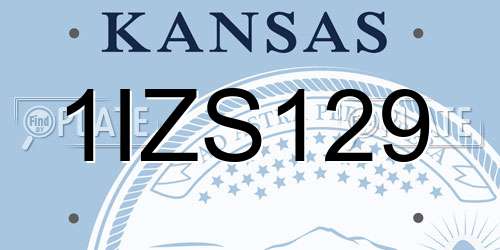 1IZS129 Kansas License Plate