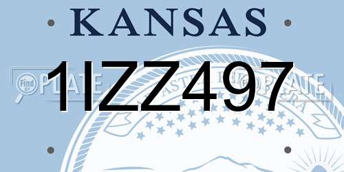 1IZZ497 Kansas License Plate