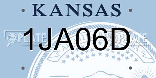 1JA06D Kansas License Plate