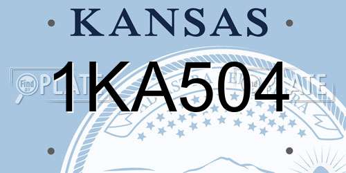 1KA504 Kansas License Plate