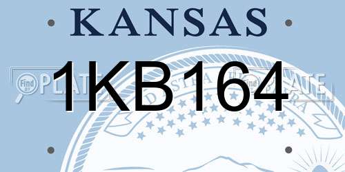 1KB164 Kansas License Plate