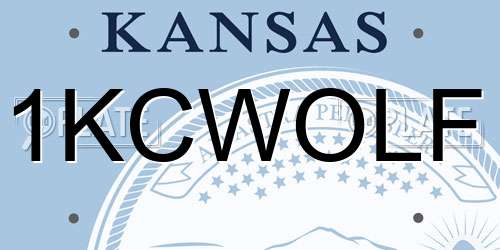 1KCWOLF Kansas License Plate