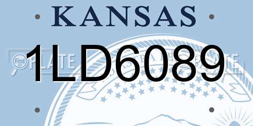 1LD6089 Kansas License Plate