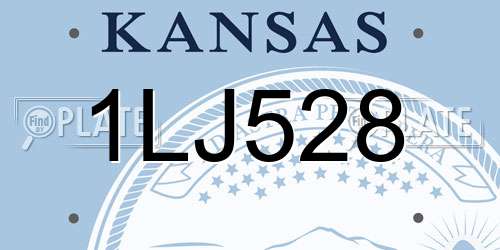 1LJ528 Kansas License Plate
