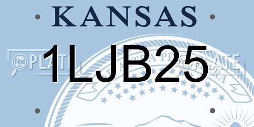 1LJB25 Kansas License Plate
