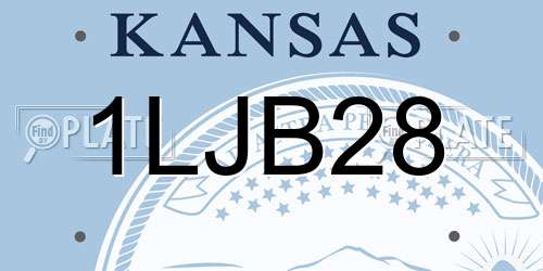 1LJB28 Kansas License Plate