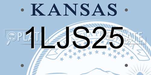 1LJS25 Kansas License Plate