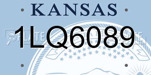 1LQ6089 Kansas License Plate