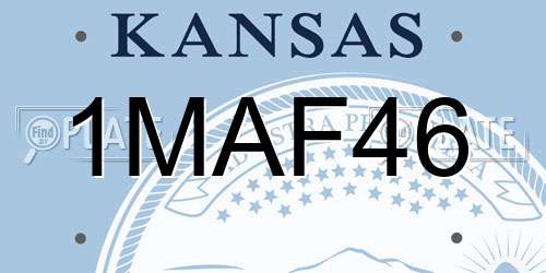 1MAF46 Kansas License Plate