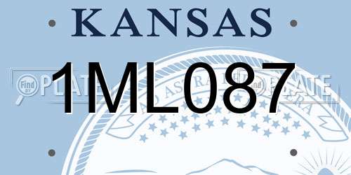 1ML087 Kansas License Plate