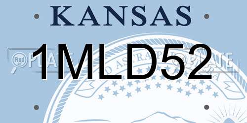 1MLD52 Kansas License Plate