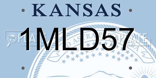 1MLD57 Kansas License Plate
