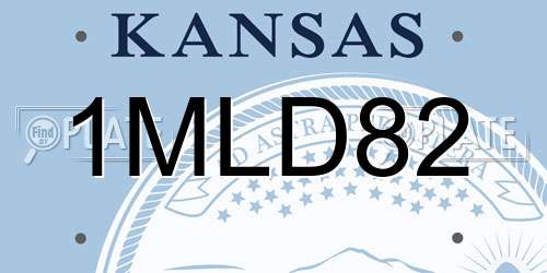 1MLD82 Kansas License Plate
