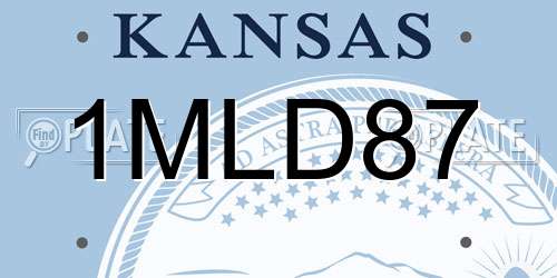 1MLD87 Kansas License Plate