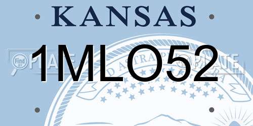 1MLO52 Kansas License Plate