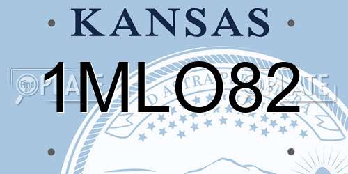 1MLO82 Kansas License Plate
