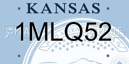 1MLQ52 Kansas License Plate