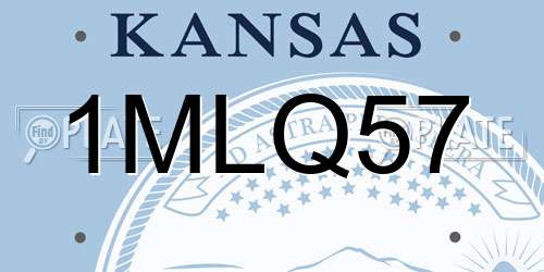 1MLQ57 Kansas License Plate