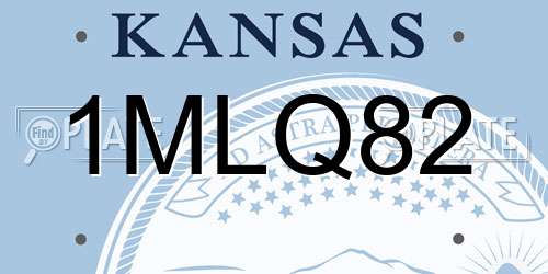 1MLQ82 Kansas License Plate