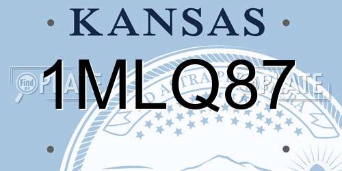 1MLQ87 Kansas License Plate