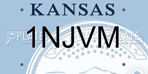 1NJVM Kansas License Plate