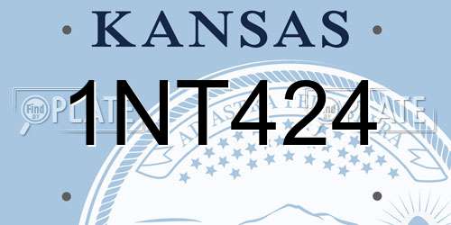 1NT424 Kansas License Plate