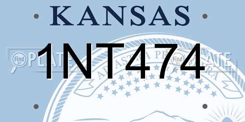 1NT474 Kansas License Plate