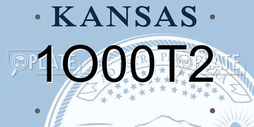 1O00T2 Kansas License Plate