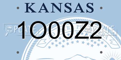 1O00Z2 Kansas License Plate
