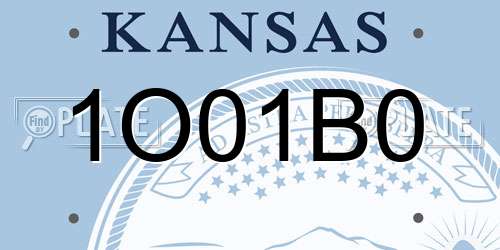 1O01B0 Kansas License Plate