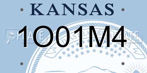 1O01M4 Kansas License Plate