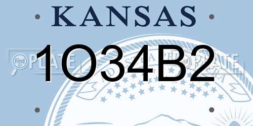 1O34B2 Kansas License Plate