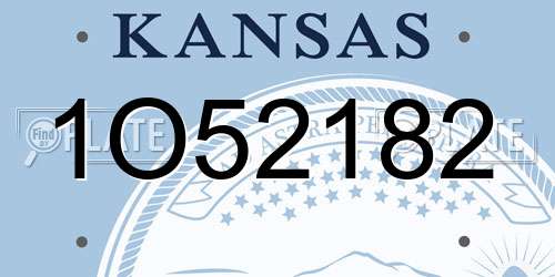 1O52182 Kansas License Plate