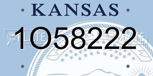 1O58222 Kansas License Plate